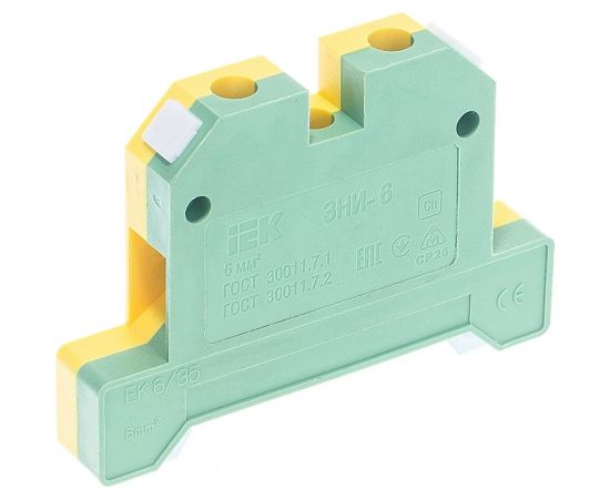 Клеммная колодка ЗНИ-6, 6мм2, земля IEK YZN20-006-K52 – изображение 3
