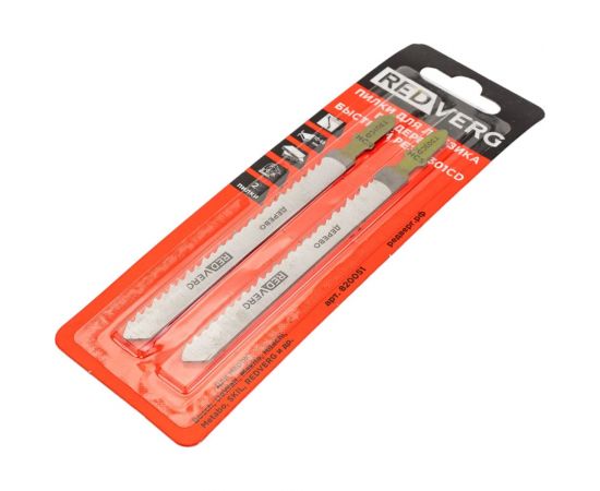 Пилки по дереву, ДСП T301CD (2 шт; быстрый рез; HCS) для лобзика REDVERG 820051 6623534 – изображение 3