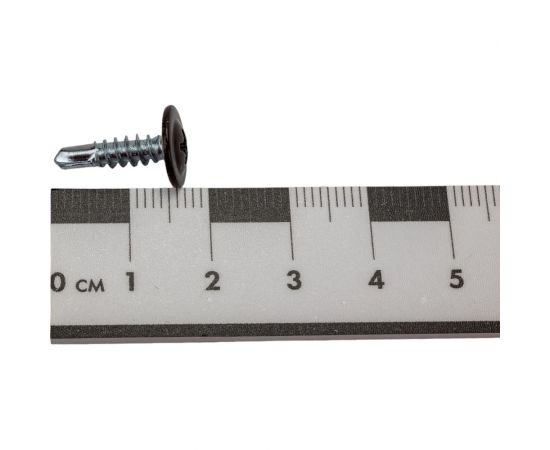 Саморез с прессшайбой STARFIX 4,2x16 мм, цинк, со сверлом, RAL 8017, 50 шт. SMZ1-28892-50 – изображение 4