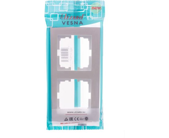 2-ая горизонтальная рамка Lezard VESNA без вставки, жемчужно-белый перламутр 742-3000-147 – изображение 4