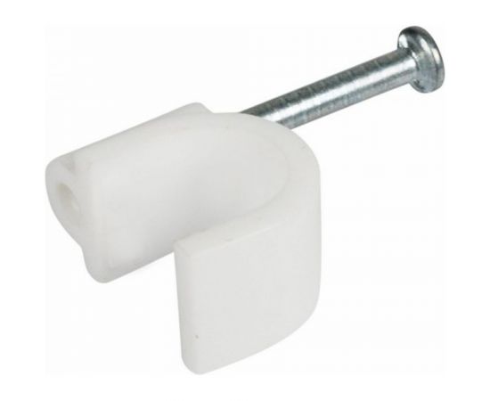 Пластиковая круглая скоба с гвоздем REXANT 9 мм, белая, 20 шт. 07-4009-20 – изображение 5