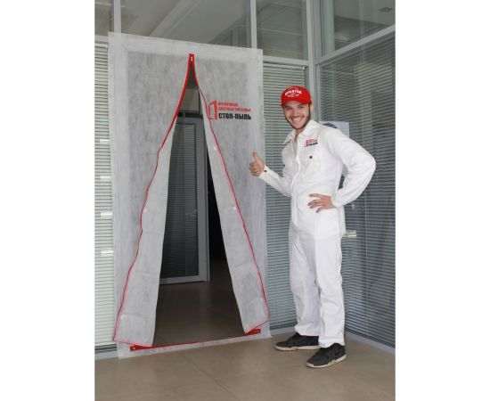 Временная пленочная дверь 160х220 см с молнией типа L вариант 1Б СТОП-ПЫЛЬ 201803 – изображение 6