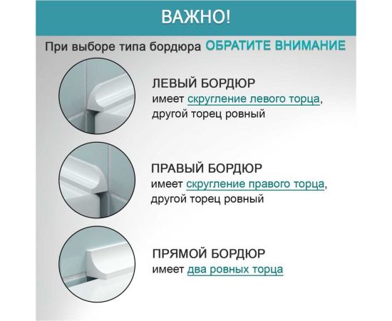 Акриловый Плинтус бордюр для ванной BNV ГЛ12 75 сантиметров, левая сторона 4603320007719 – изображение 8