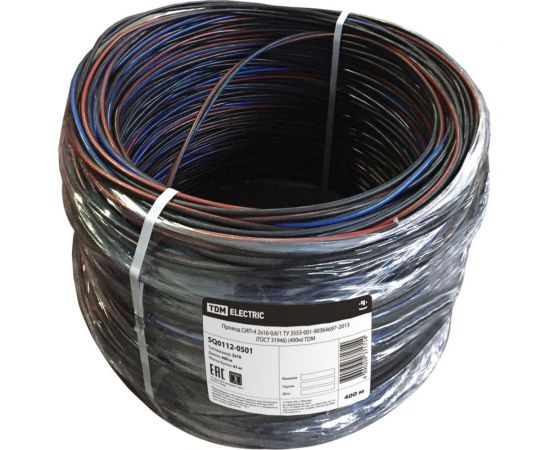 Провод СИП-4 TDM 2x16-0,6/1 ТУ 3553-001-90364697-2015 ГОСТ 31946 400м SQ0112-0501 