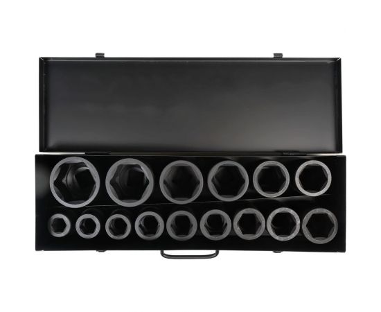 Набор головок ударных 1""DR, 60 мм, 15 предметов, 22-60 мм, металлический кейс Airline ATAS067 