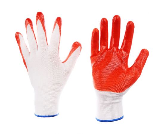 Садовые перчатки с резиновым полуобливом Inbloom полиэстер, р.10, 23.5см, 30г 188-041 