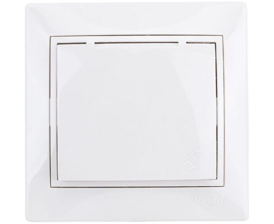 Розетка Lezard MIRA с/з с крышкой бакалит белый с белой вставкой 701-0202-123B 