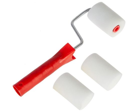 Валик для лаков, клеев, водных красок Мелодия цвета поролон 65мм +2 сменные шубки Вп65/40+2 