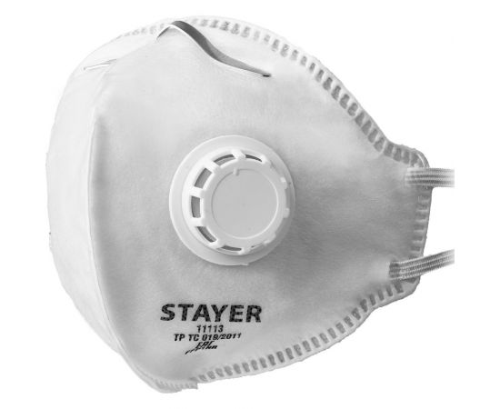 Фильтрующая плоская полумаска STAYER FV-80 FFP1 с клапаном 11113_z01 