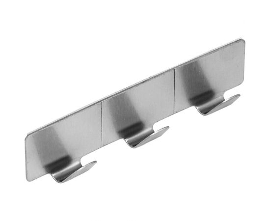 Планка с 3 крючками VETTA самоклеящаяся, 2.5x12 см, нержавеющая сталь 430 440-368 