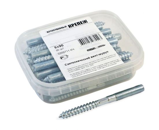 Сантехнический винт-шуруп Качественный КРЕПЕЖ 8х90 35 шт 0200711 КЧ 