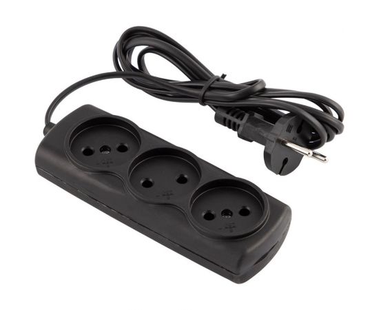 Удлинитель Engy Эконом 1,7 метра, 3 розетки черный 186746 