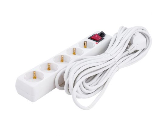 Сетевой фильтр General Lighting Systems GPS-5-16-3x1-1000-W 5 мест 16А 3x1 мм2 10м белый 471008 