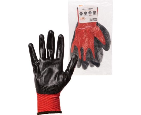 Полиэфирные перчатки TDM Контакт-Ойл, маслобензостойкое покрытие, 1 пара SQ1016-0316 