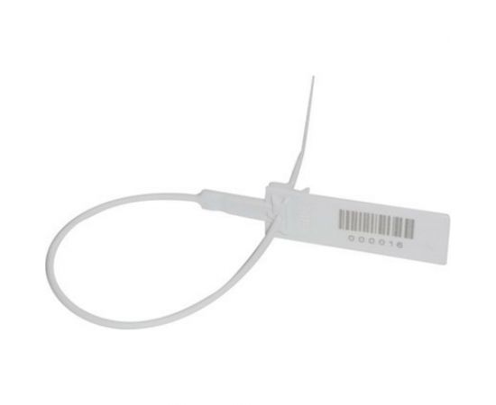 Пластиковая номерная пломба Пломба.Ру D2 L210 Цвет Белый 100 шт. в упаковке КПП-3-0903 