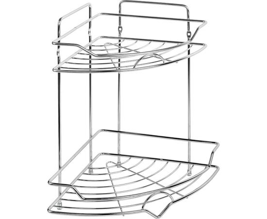Угловая двухъярусная полка для ванной Lemax Bath 002 SS 