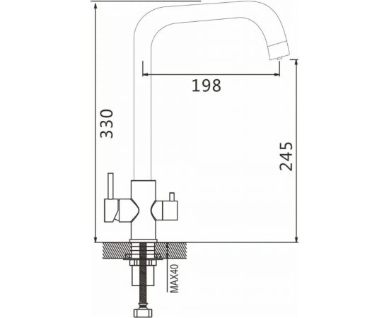 Смеситель для кухни Shevanik с подключением фильтра питьевой воды S228H – изображение 12