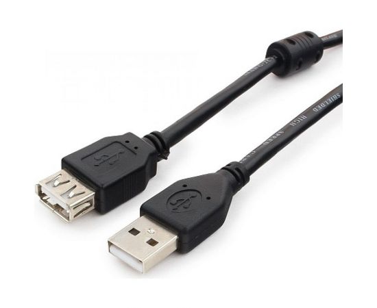 Кабель Cablexpert, удлинитель, USB2.0 Pro, AM/AF, 1.8м, экранированный, черный, CCF2-USB2-AMAF-6 – изображение 2