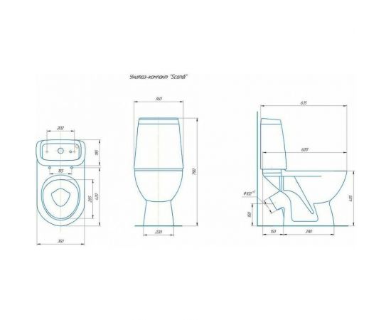 Унитаз-компакт Rosa Сканди белый Вн УнБ129 – изображение 2