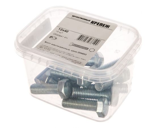 Болт с ш\г Качественный КРЕПЕЖ полная резьба DIN 933 558 12x40 15 шт 0500841 КЧ – изображение 2