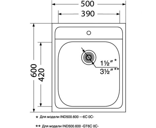 Мойка Ukinox Иннова IND500.600 GT6C 0C – изображение 2