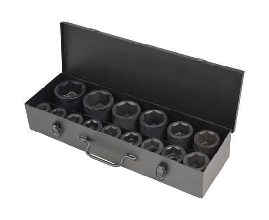 Набор головок ударных 1""DR, 60 мм, 15 предметов, 22-60 мм, металлический кейс Airline ATAS067 – изображение 2