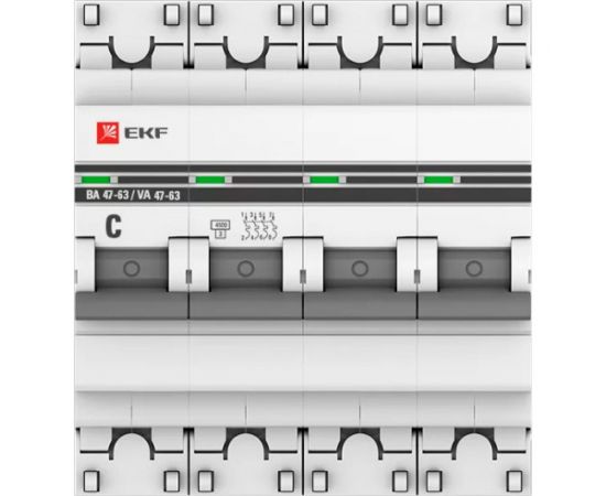 Автоматический выключатель EKF PROxima ВА 47-63, 4P, 50А, C, 4,5kA, SQ mcb4763-4-50C-pro – изображение 2