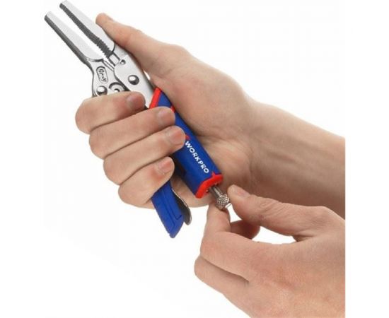Зажимные клещи WORKPRO 165 мм, 6-1/2 дюймов, CR-V, с удлиненным захватом WP231075 – изображение 3