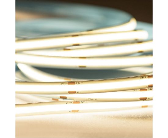 Светодиодная лента MAKSILED cob 24В, 480д/м, 10Вт/м, ip20, 850Лм/м, 3000k, теплый белый, 5м ML-R480-COB-WW-S – изображение 3