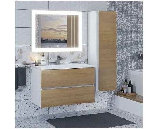 Подвесная тумба под раковину для ванной uperwood Barsa_70 см, подвесная, белая/дуб сонома 2930205156 – изображение 3