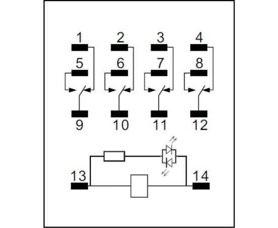 Промежуточное реле РЕЛЕОН 4 CO конт. 6а ;= 12в Dc; блокируемая кнопка проверки + LED RP434901205 – изображение 3