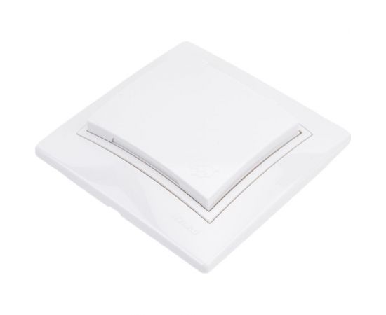 Розетка Lezard MIRA с/з с крышкой бакалит белый с белой вставкой 701-0202-123B – изображение 3