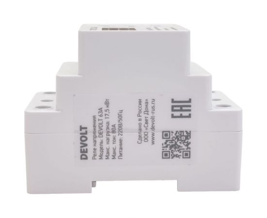 Реле напряжения DEVOLT 63A, 17,5кВт, 80А, 63 DEVOLT63 – изображение 5