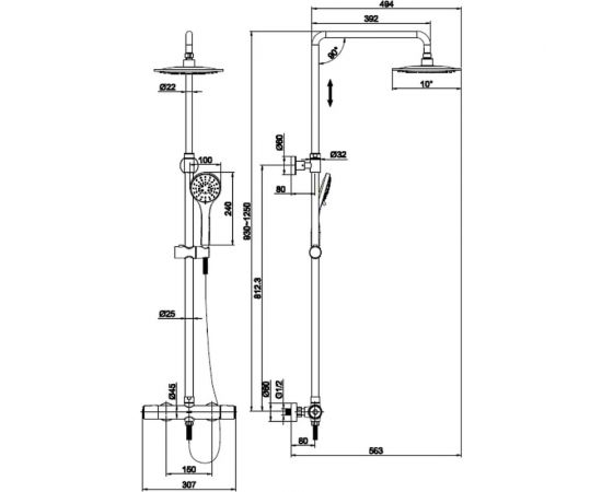 Душевая система Cersanit ODRA с термостатом 63069 – изображение 6