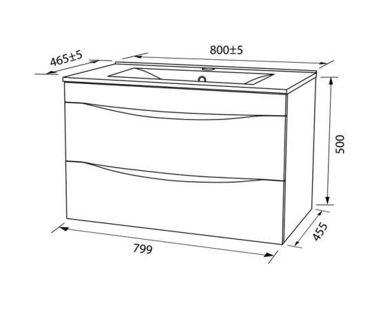 Тумба с умывальником IDDIS Cloud подвесная, 80 см, белая CLO80W0i95K – изображение 9