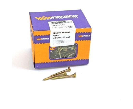 Шуруп VIPкрепеж жёлтый цинк 170 шт 31344 VIP 
