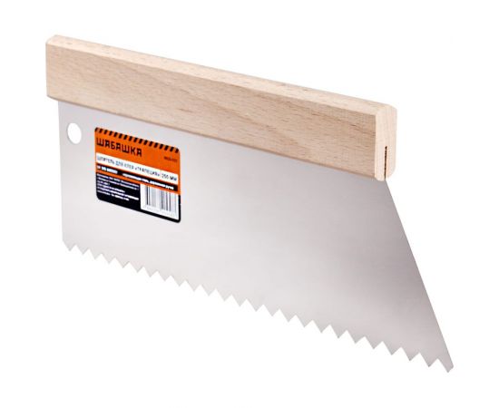 Шпатель ШАБАШКА для клея трапеция 250 мм s4 зуб 10x5 мм 0021-025 227617 