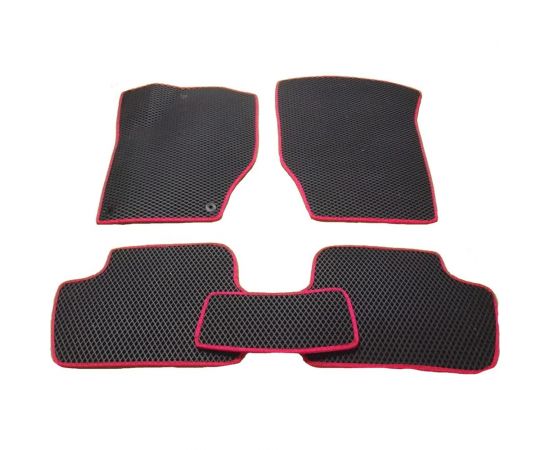 Ковры в салон автомобиля Eva Smart citroen c4 ii 2011 - эва сота бежевые c красной окантовкой 1151-A1A7-S 