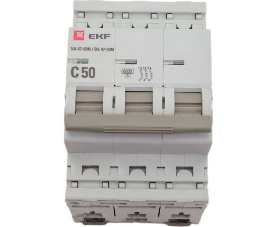 Автоматический выключатель EKF 3P 50А (C) 6кА ВА 47-63N PROxima M636350C 