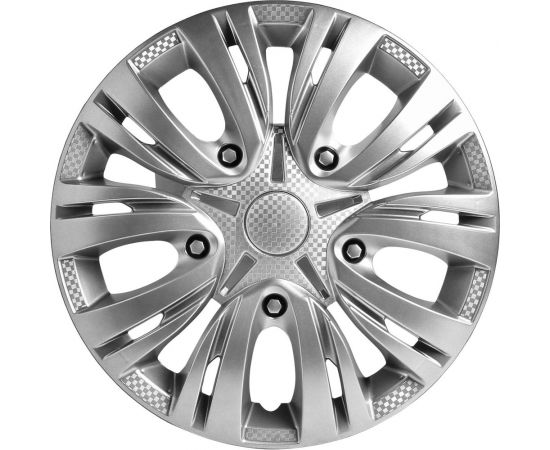 Колесные колпаки Airline 16 Лион, серебристый, карбон, комплект 2 шт. AWCC-16-24 