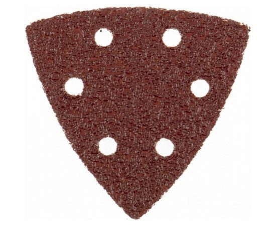 Треугольник абразивный на ворсовой подложке под липучку (5 шт; 93 мм; P40; 6 отв) MATRIX 73857 