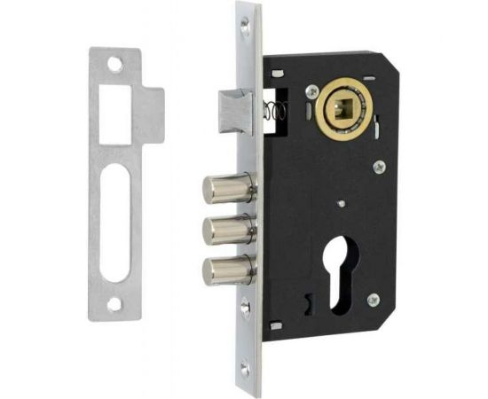 Врезной замок под евроцилиндр VETTORE 9011 SR-3R CP, хром 20309 