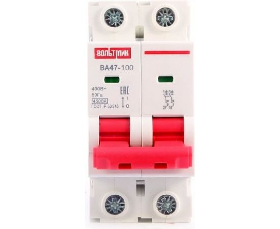 Автоматический выключатель ВТМ (S) ВА 47-100 2р 100А 10кА хар.С ВТМ00021148 