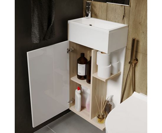 Тумба с раковиной 1Marka Laura 40Н 1д. Дуб Сонома L У85930 