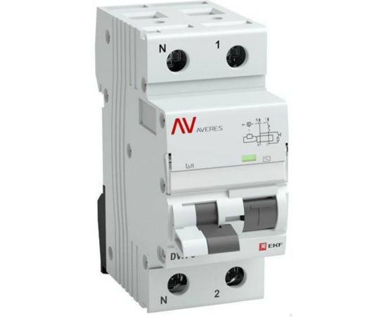 Дифференциальный автомат EKF AVERES DVA-6, 1P+N, 25А, B, 30мА, AC, 6кА, SQ rcbo6-1pn-25B-30-ac-av 