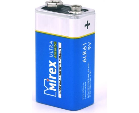 Щелочная батарея Mirex 6lr61/крона 9v 1 шт shrink 23702-6LR6-S1 – изображение 2