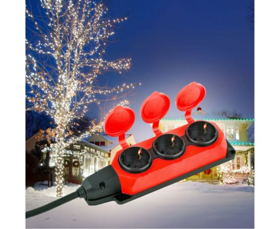 Силовой удлинитель ЭРА UK3e3x1,510mIP44(KG) с заземлением, 3 розетки, каучук, 10м, КГ 3x1,5мм2 IP44 Б0057580 – изображение 2