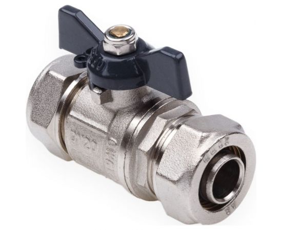 Шаровой кран для МП труб AQUALINK 16x16 B бабочка 872 – изображение 2