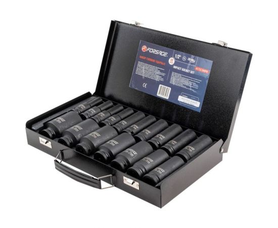 Набор ударных 6-гранных головок 17 предметов, 1/2""DR, 10-36 мм f-4172-5mpb Forsage 54902 – изображение 2