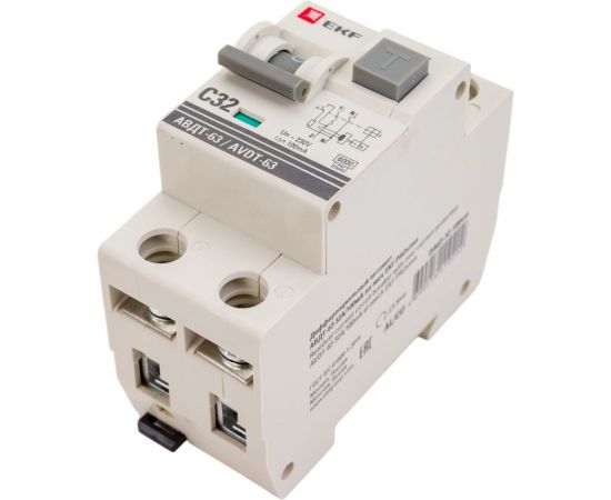 Дифференциальный автомат EKF PROxima АВДТ-63, 32А/100мА, 6кА, SQ DA63-32-100em – изображение 3